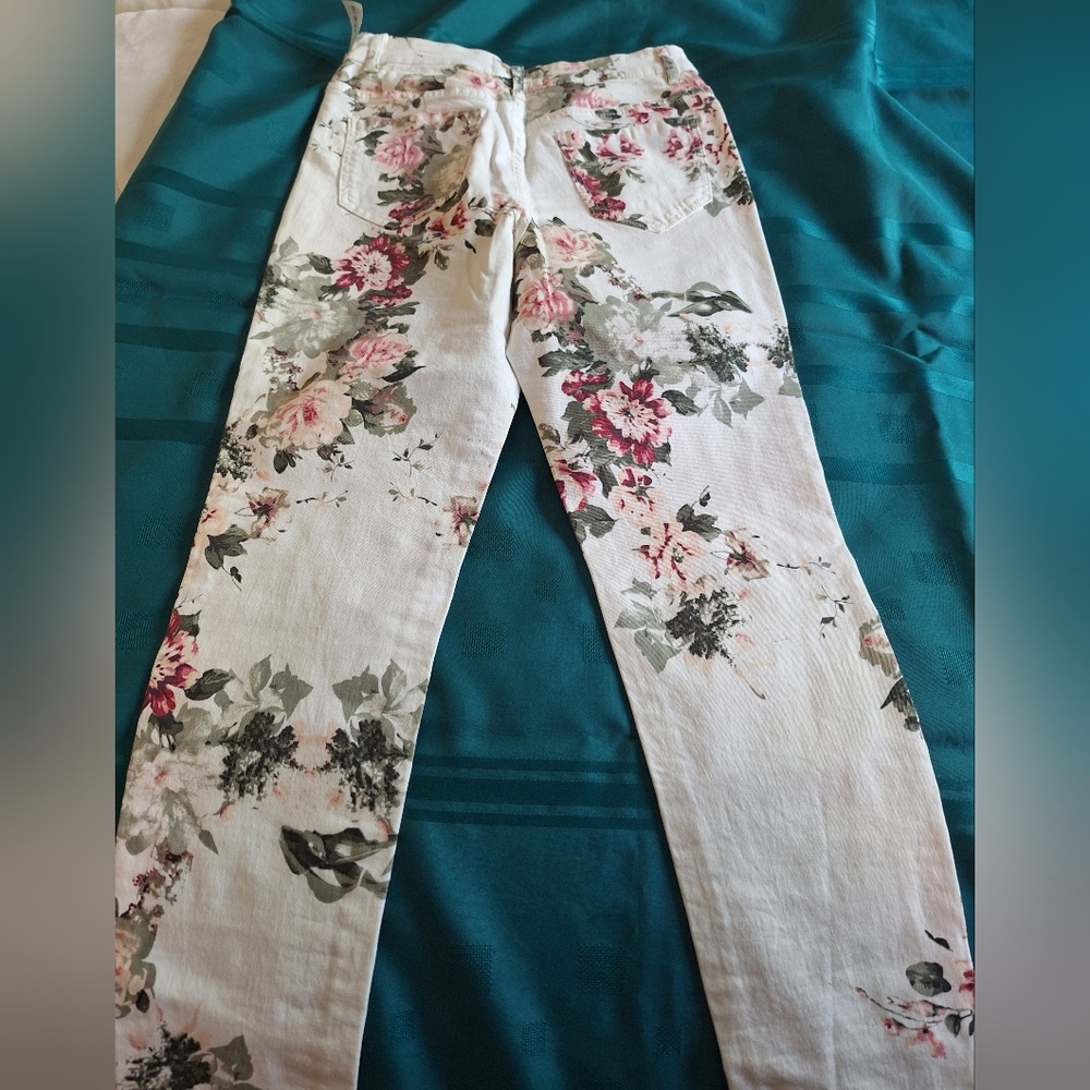 Floral Print Skinny Jeans